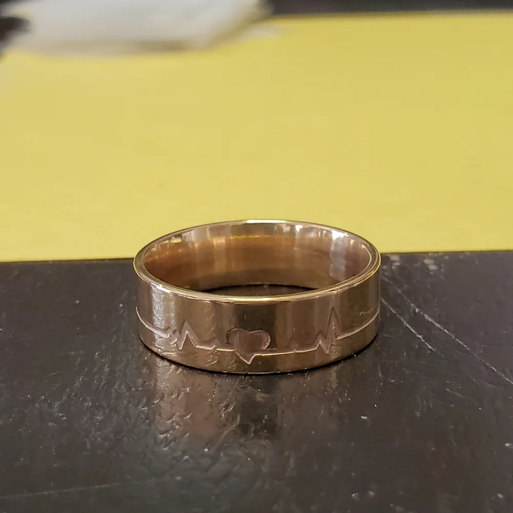 Heart line Stainless Steel Ring #26 size 14